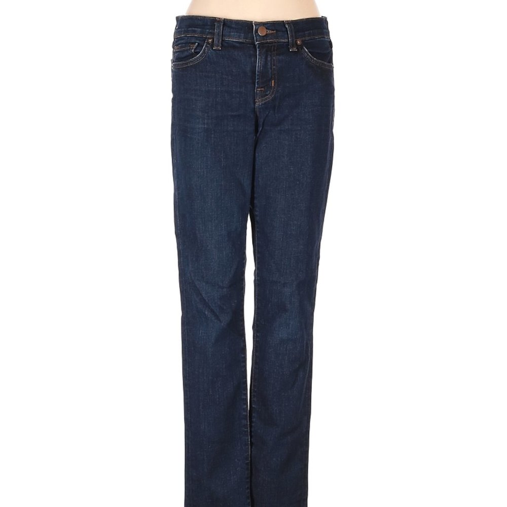 J Brand Jeans Blue Whiskering Skinny Leg Low Rise Waist Sz 26 #437